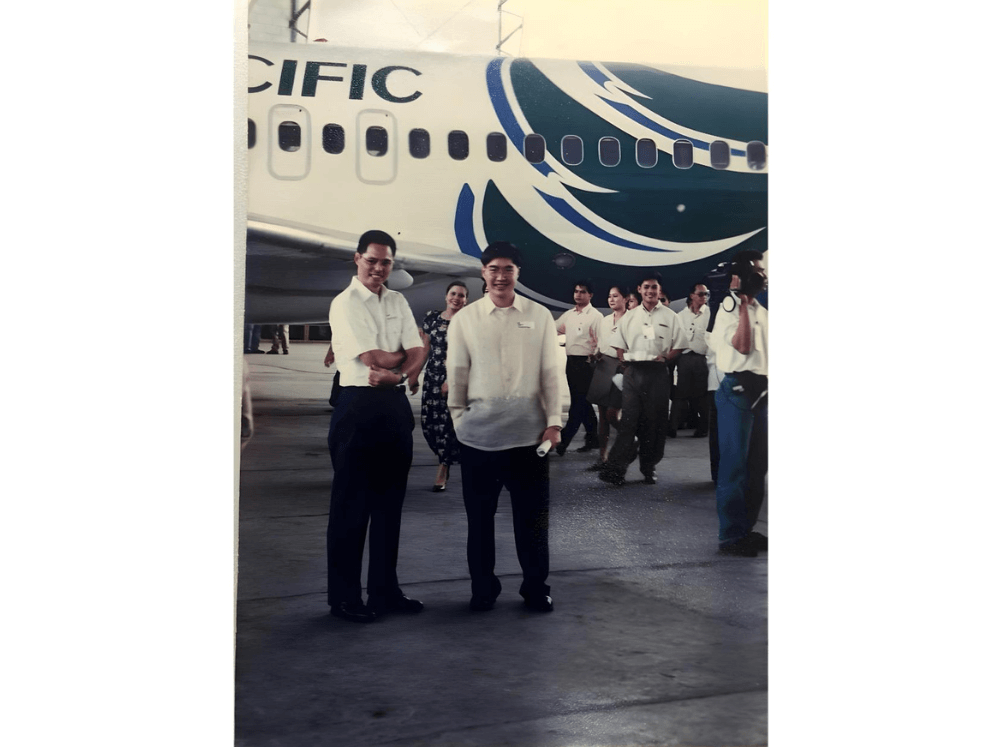 A young Lance Gokongwei, fresh from schooling in the United States, is seen during the same event. He is now the airline&rsquo;s chair./Cebu Pacific archival photo