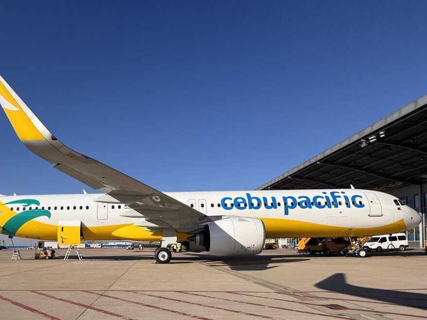 The latest and final brand new aircraft for the Gokongwei-controlled airline — an Airbus A321neo — seen at Airbus' manufacturing facility in Tianjin, China just before its delivery flight to the Philippines. CLICK TO SEE FULL IMAGE./Contributed photo