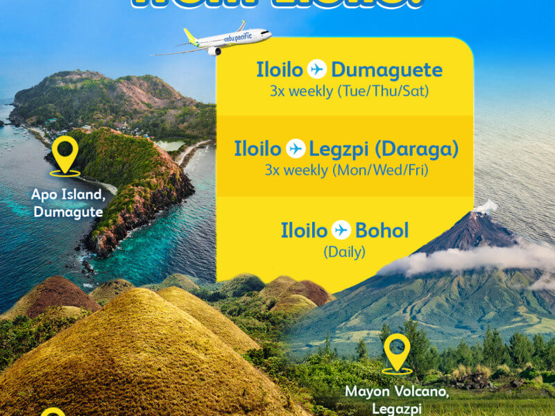 Cebu Pacific unveils new routes from its Iloilo hub, which will be launched over 3 days in December 2024./Image from Cebu Pacific&nbsp;