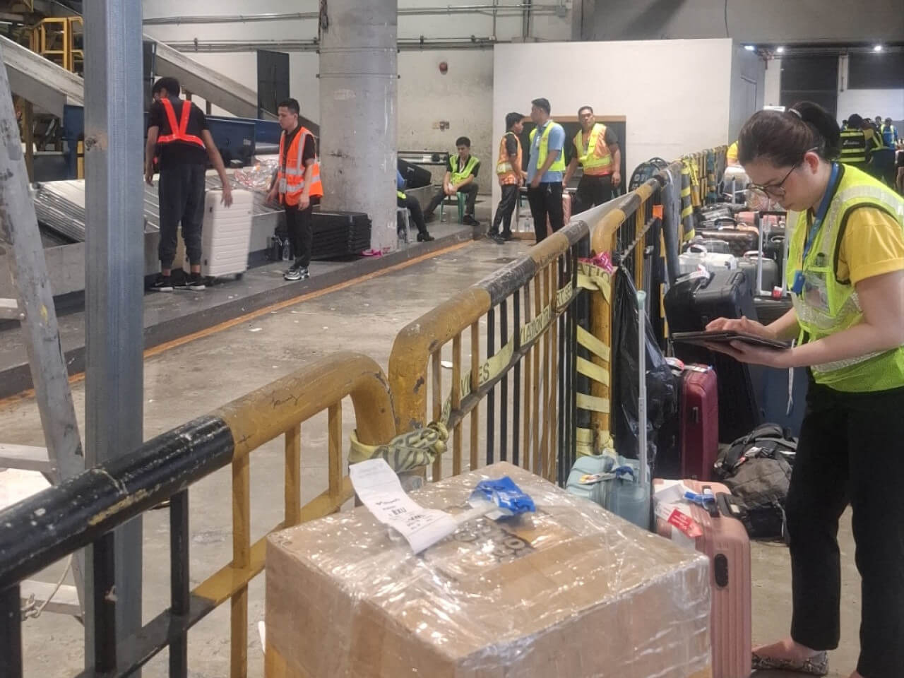 Cebu Pacific said its team is "all hands on deck" to sort and deliver the remaining 800 pieces of luggage at NAIA Terminal 3./Contributed Photo