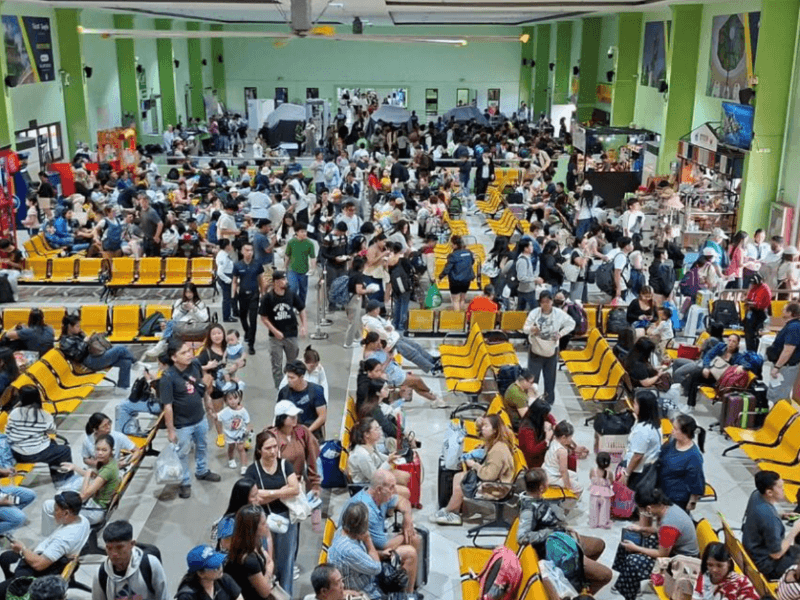 Passengers fill the passenger terminal of Pier 1 in Cebu City, waiting for their ships to take them home. | Photo from Cebu Ports Authority Facebook page