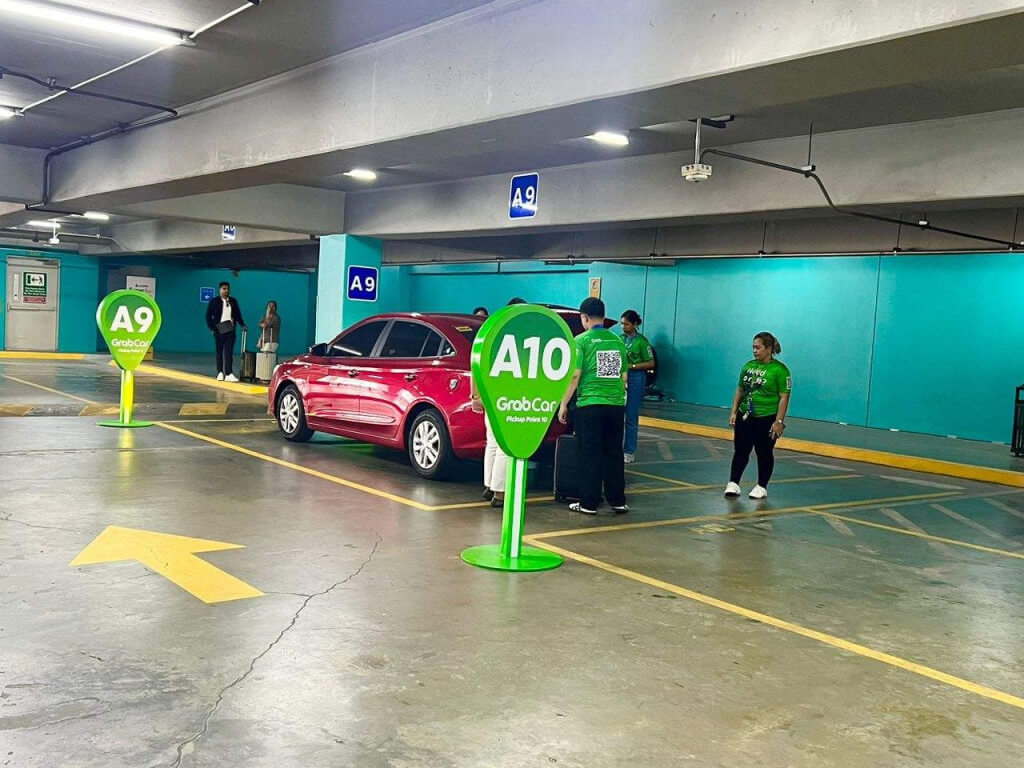 The pickup point for Grab Philippines' service at the multilevel parking garage of NAIA Terminal 3./Contributed Photo