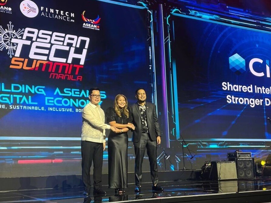 MOU signing at the ASEAN Tech Summit 2026. From left: Lito Villanueva, founding chair of Fintech Alliance PH; Pia Arellano, president and CEO of CIBI Information Inc.; USEC Renato &ldquo;Aboy&rdquo; Paraiso, executive director of CICC. | Contributed photo