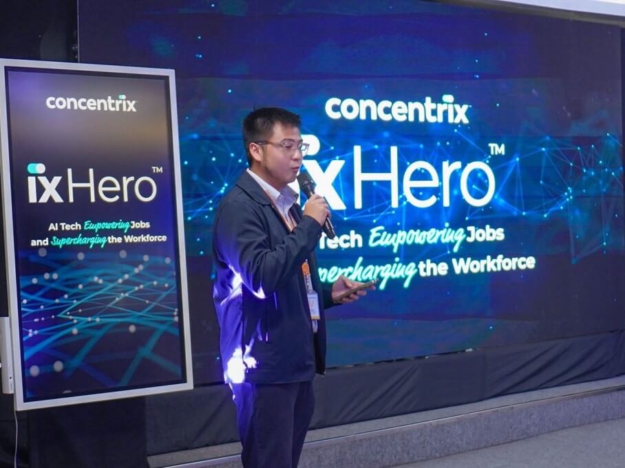 DICT Assistant Secretary Migui Planas said the government supports firms' push to improve workforce productivity through the use of AI tools./Concentrix photo