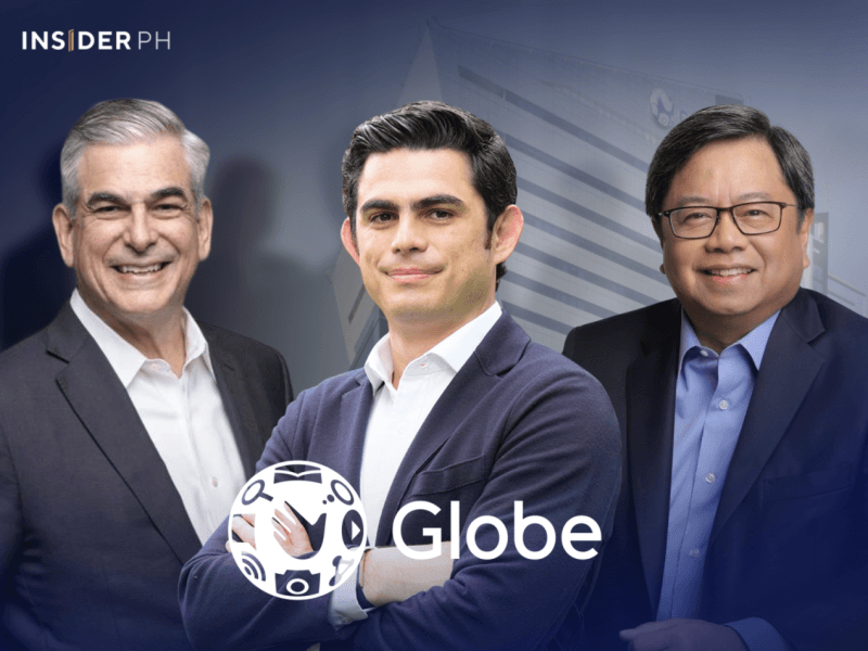 From left: Ayala Corp. chair Jaime Augusto Zobel de Ayala, Globe vice chair Jaime Alfonso Antonio Zobel de Ayala, with Ayala CEO and Globe chair Cezar P. Consing.&nbsp;