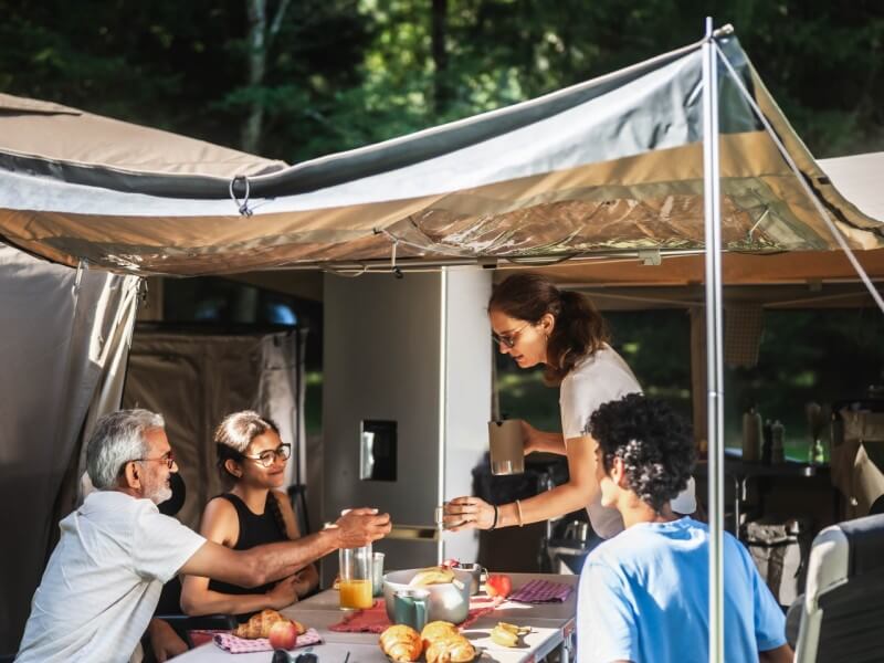 Decathlon Philippines features the Quechua Arpenaz Base M six-person camping living room, priced at P6,990, and the Quechua Arpenaz Fresh Instant Canopy eight-person camping shelter, priced at P7,990, among its outdoor equipment offerings. | Contributed photo