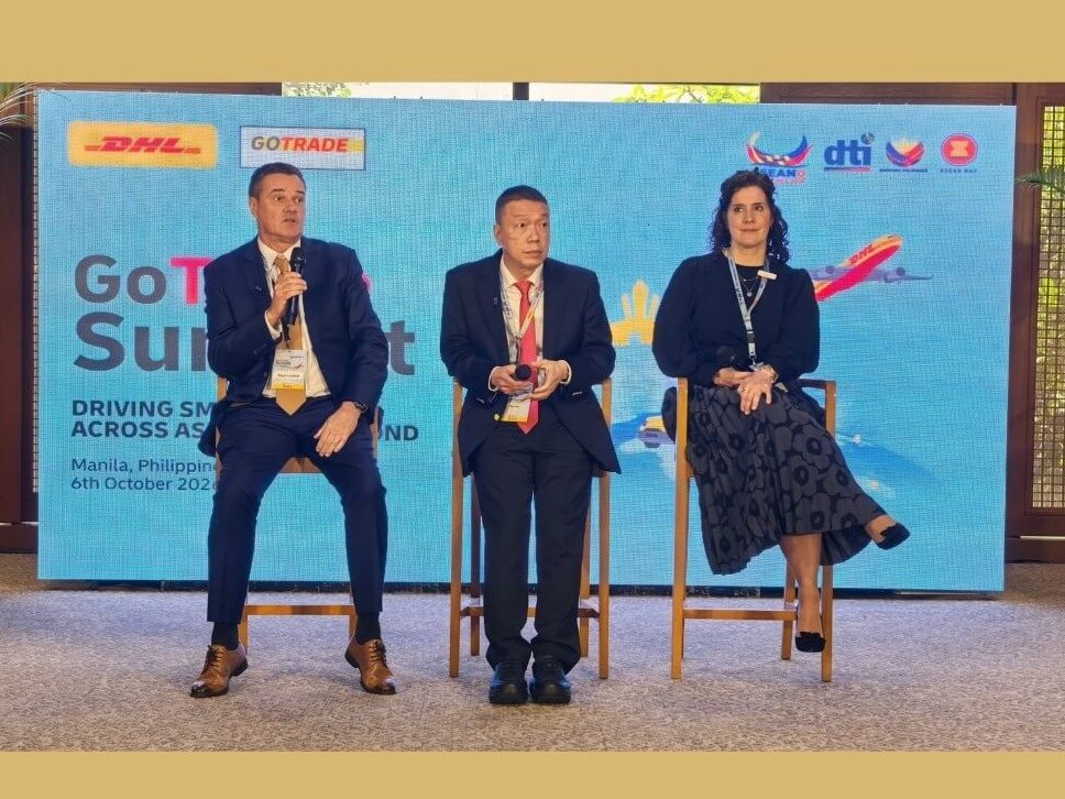 From left: DHL Express Philippines managing director Nigel Lockett, DHL Express Asia Pacific CEO Ken Lee and DHL Group head of GoTrade Sarah Meinert. | Photo by Vanessa Hidalgo