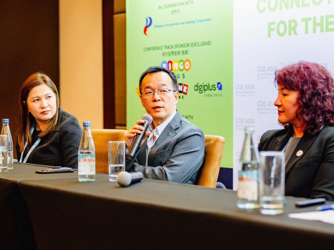 Erick Su, head of ArenaPlus, DigiPlus&rsquo; flagship sportsbook platform, discusses the importance of proactive, technology-enabled responsible gaming during G2E Asia @ the Philippines 2025 | Contributed photo