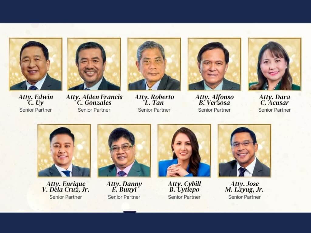 DivinaLaw's partners who were recognized in the Asia Business Law Journal's list of Top 100 lawyers./Contributed Photo