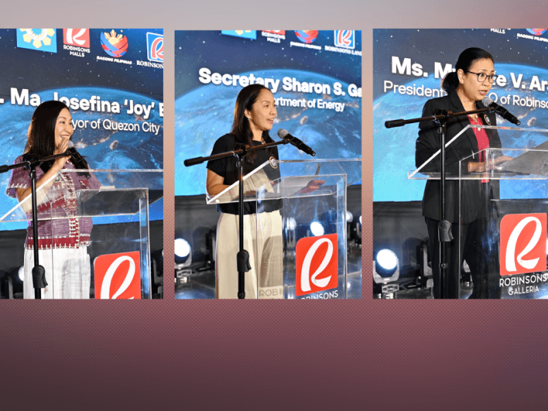 Quezon City Mayor Josefina "Joy" Belmonte, Energy Secretary Sharon Garin, and Robinsons Land president and CEO Mybelle V. Aragon-GoBio at the launch of the O.N.E. campaign. | Contributed photo