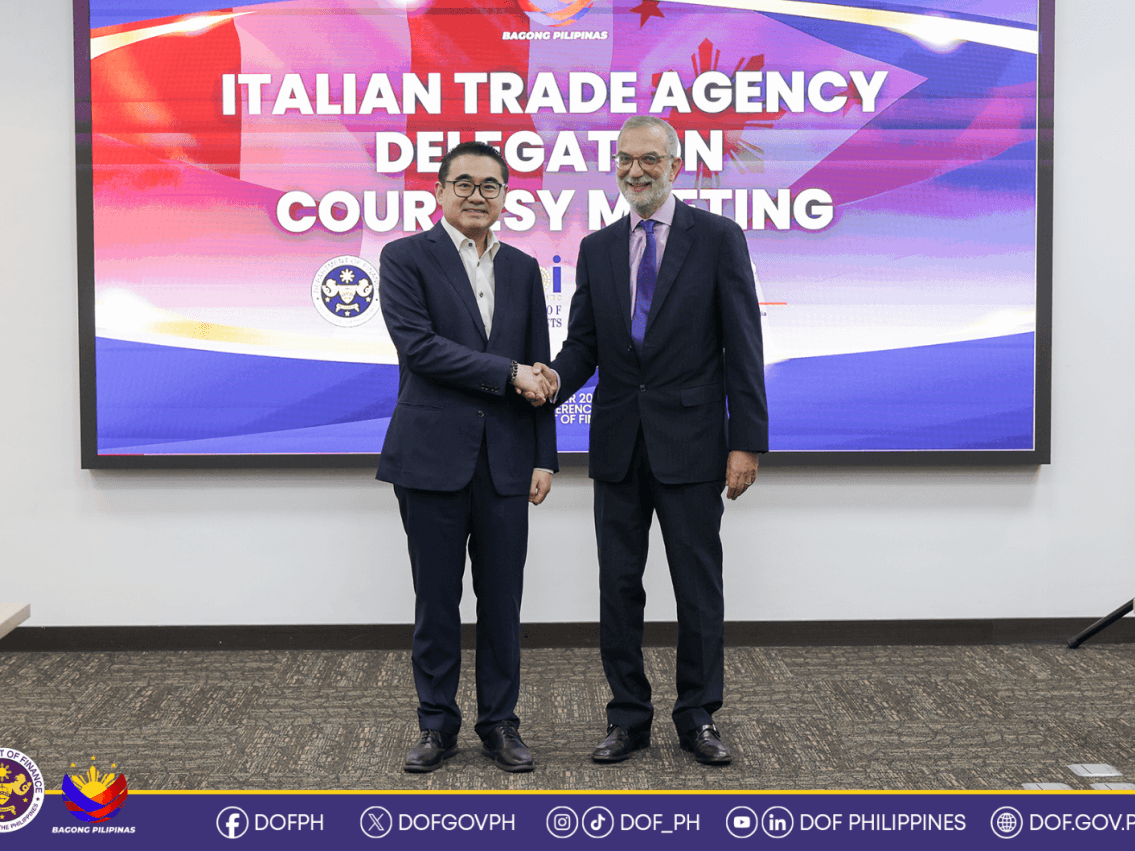 The Philippine government, led by Finance Secretary Frederick D. Go, and Italian trade representatives, led by Italian Ambassador to the Philippines Davide Giglio, pose for a group photo following a meeting that explores investment opportunities and strengthen Italy&rsquo;s participation in the Luzon Economic Corridor (LEC). | Contributed photo