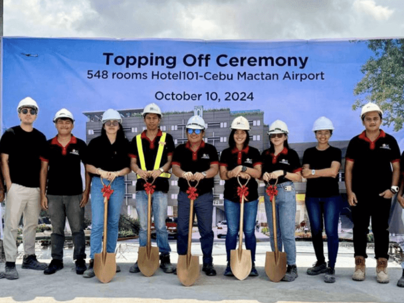 All 548 rooms of Hotel101-Cebu Mactan Airport have been completely sold out as of the topping off ceremony on ​Oct. 10./Photo ​from DoubleDragon