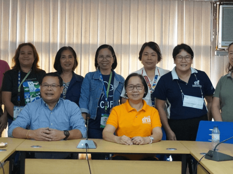 DTI Region 6 RD Rachel Nufable (seated, right) and DENR Region 6 ARD for Technical Services Edgardo M. Rostata (seated, left), together with their teams, discuss key initiatives to strengthen  the bamboo industry in Western Visayas in a meeting on Feb. 20, 2025./ ​Photo from DTI (Click on the photo to view full image)