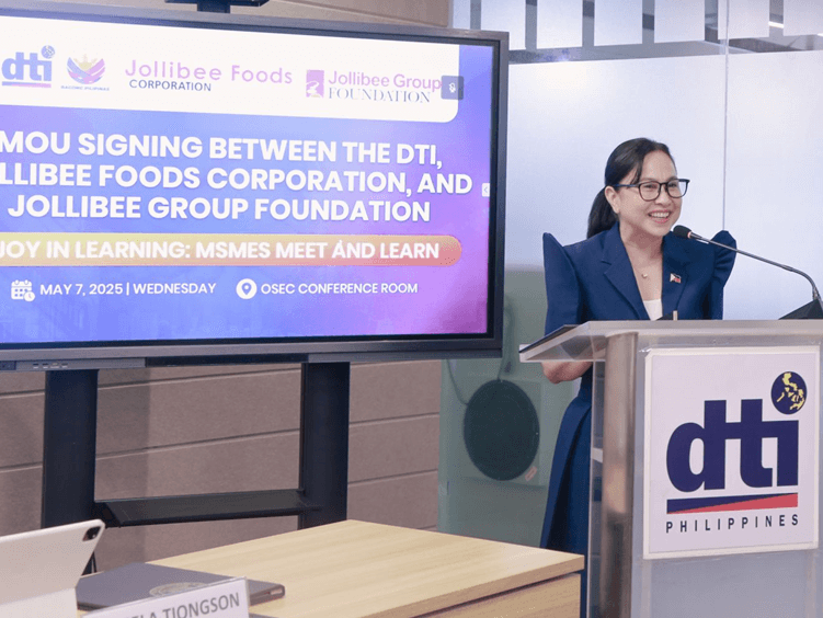 Trade Secretary Cristina A. Roque at the signing ceremony./ Photo from DTI