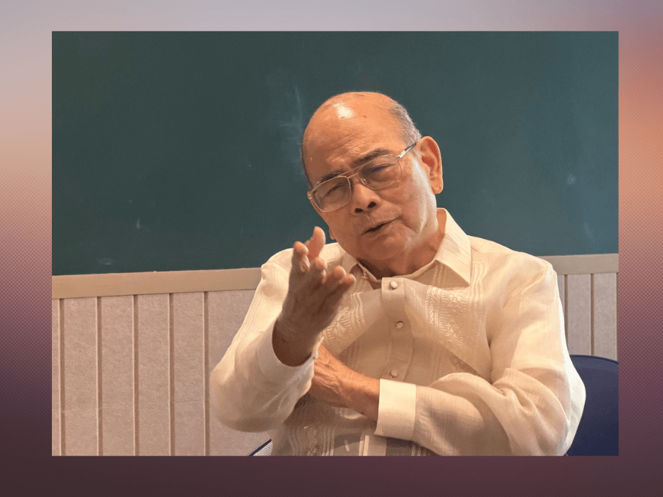 Economist Bernardo Villegas, co-founder of University of Asia & the Pacific (UA&P), holds a briefing with local media about major disruptions affecting the economy at the UA&P Cebu. | Photo by Connie Fernandez-Brojan&nbsp;