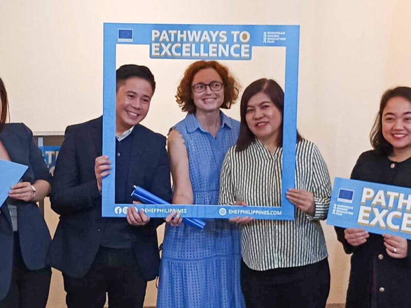 Enderun Student Life manager Jenica See, Robinsons Malls senior marketing director Jess Zulueta, EU Delegation deputy head Dr. Ana Isabel Sanchez Ruiz, CHED IAS Assistant Director Mabel Gutierrez, and Robinsons Malls senior regional marketing manager Vitoria Chua/ Contributed photo ​