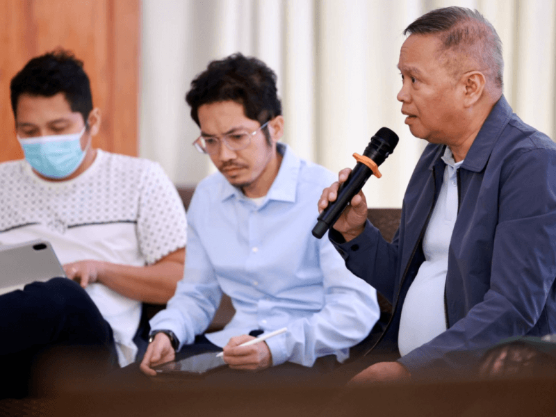 Engr. Nonato Paylado, DPWH-Central Visayas assistant director, explains the agency&rsquo;s proposal to build a series of dam structures along Cebu&rsquo;s eight major river systems during a public consultation at the Capitol Social Hall on May 18. | Photo from Cebu Province Facebook page