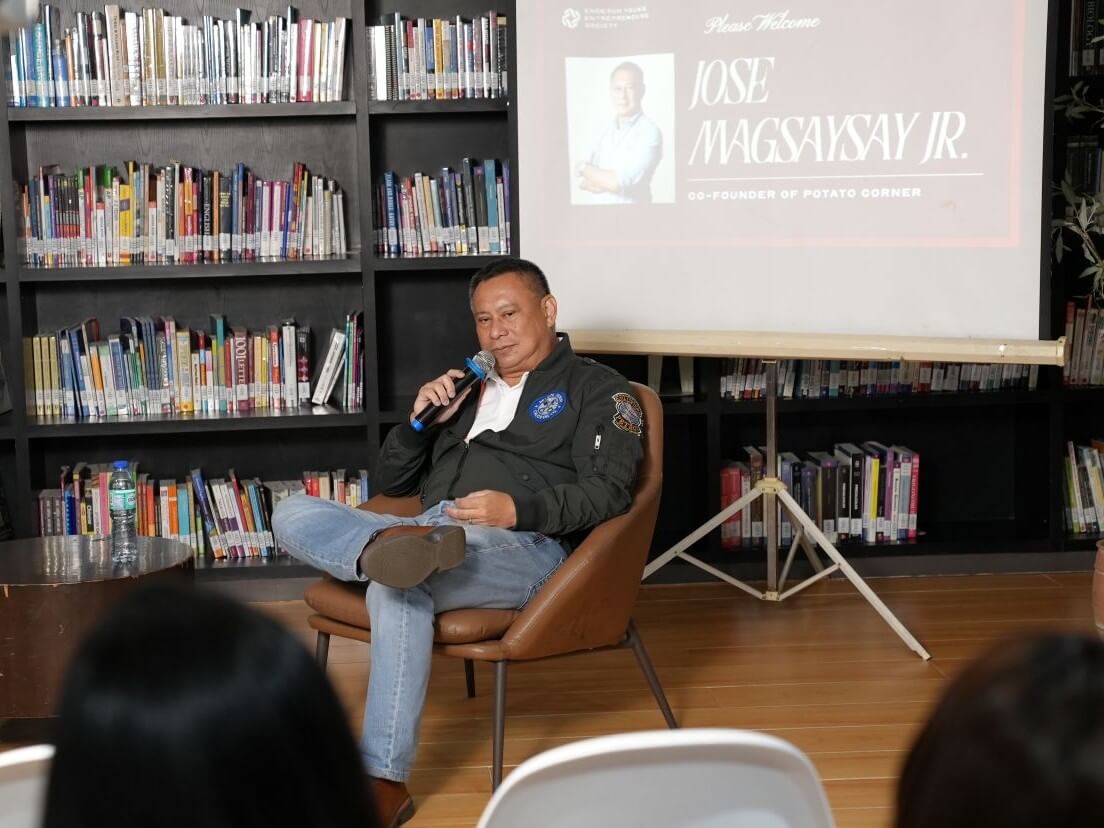 Jose Magsaysay Jr., co-founder of Potato Corner, shares insights from building one of the Philippines&rsquo; most recognizable food brands, offering students lessons on entrepreneurship, execution, and business growth. | Contributed photo