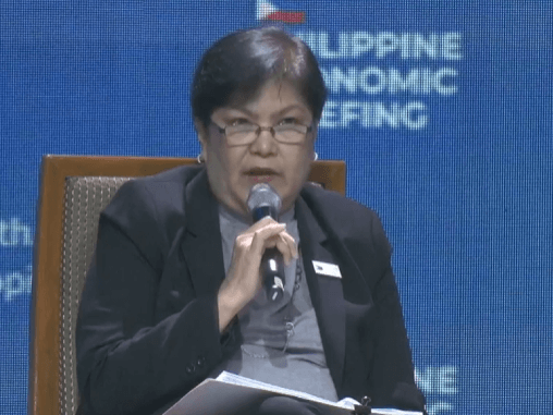 BSP Senior Assistant Governor Iluminada Sicat warned of a temporary spike in inflation. (Photo from RTVM FB livestream)