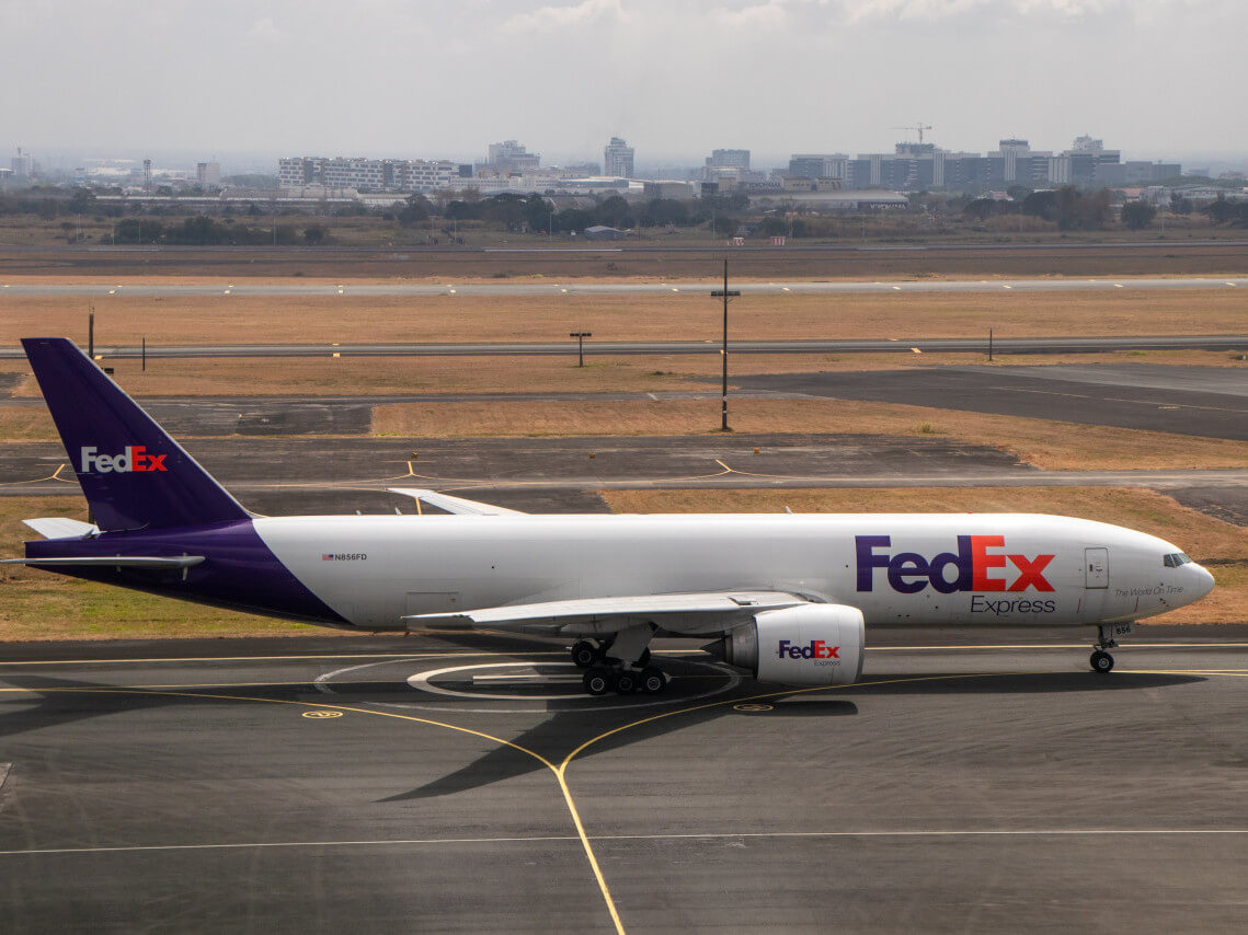 A FedEx Boeing 777 on taxiway at Clark International Airport in Clark, Pampanga. (Adobe Stock photo)