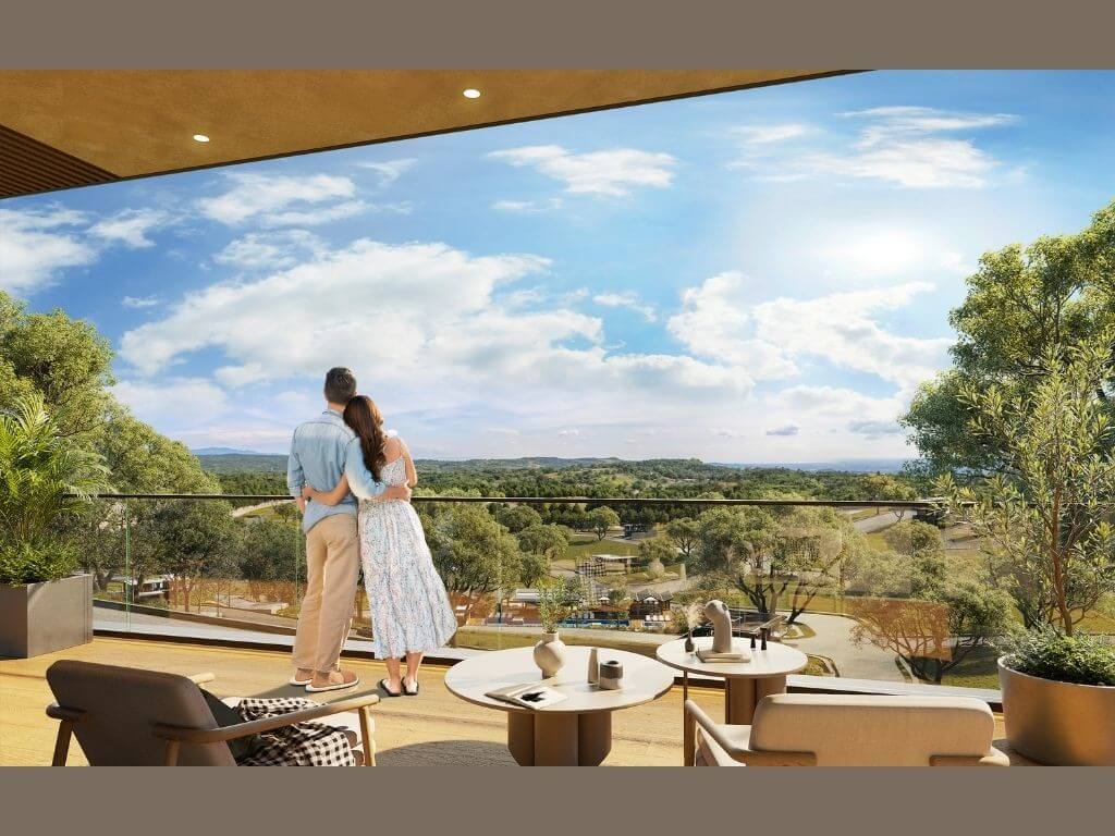 An artist&rsquo;s perspective of Balcony View from Celestia Home, showcasing expansive highland vistas framed by lush greens and open skies. | Contributed photo
