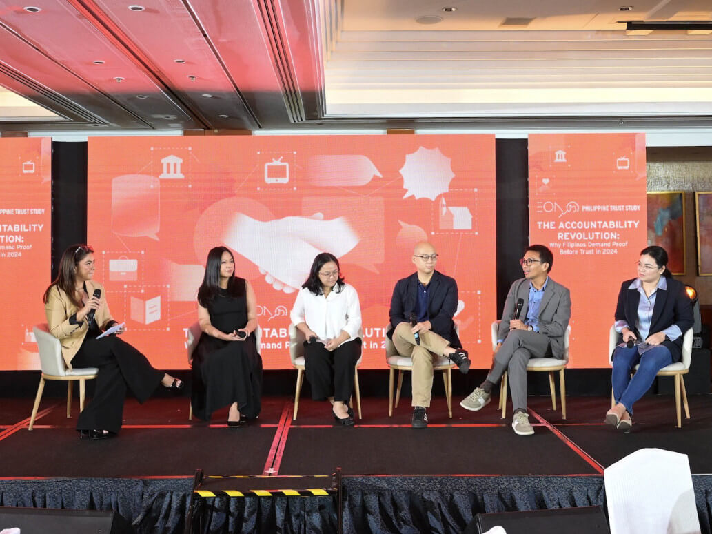 Broadcadst journalist Karmina Constantino moderated the discussion on EON's 2024 Philippine Trust Study./Contributed Photo 