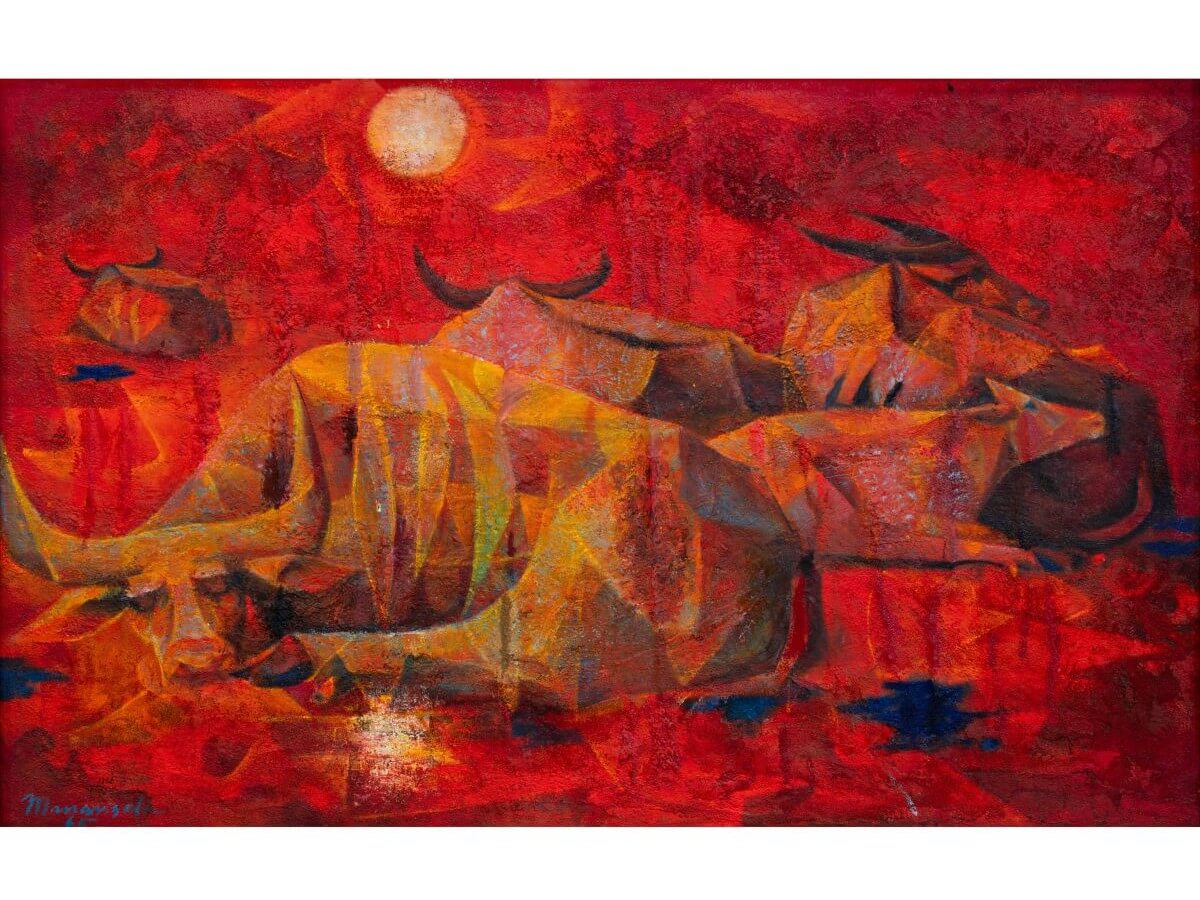 Vicente Manansala’s untitled work from 1965 sold for P12,848,000./ Photo from Salcedo Auctions