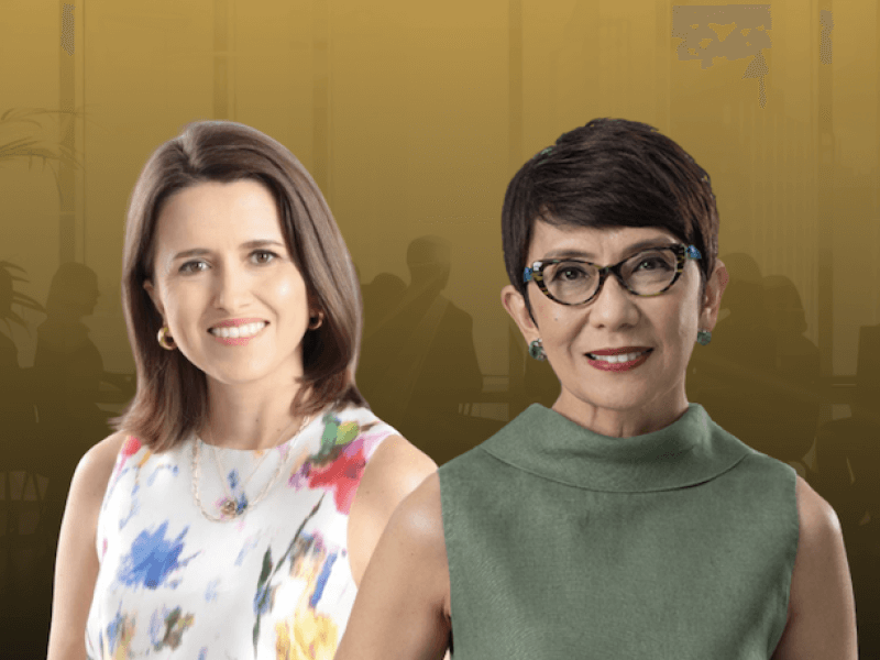 From left: UnionBank's Ana Maria Aboitiz Delgado and Land Bank of the Philippines' Lynette V. Ortiz. 