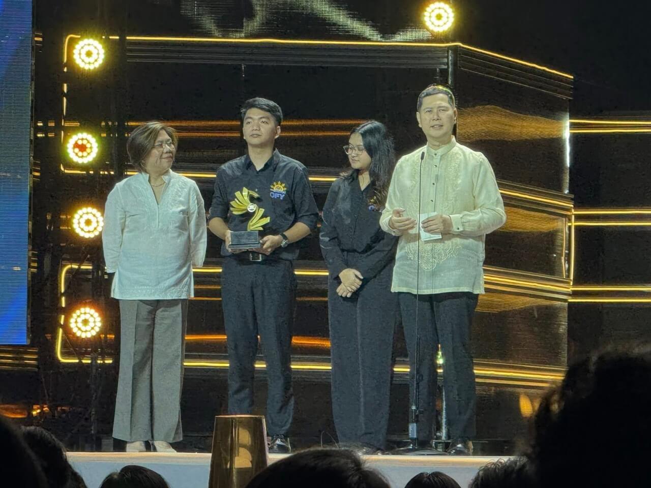 From left: Ang Misyon vice president Shirley Cruz, scholar John Benedict Marcelino (percussion) scholar Shania Chloe Pineda (violin) and executive director Mickey Muñoz. | Contributed photo 