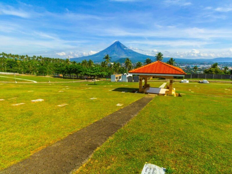 Forest Lake Memorial Park in Legazpi City offers sweeping views of Mayon Volcano, highlighting the company's presence in one of the country's most iconic landscapes. | Contributed photo