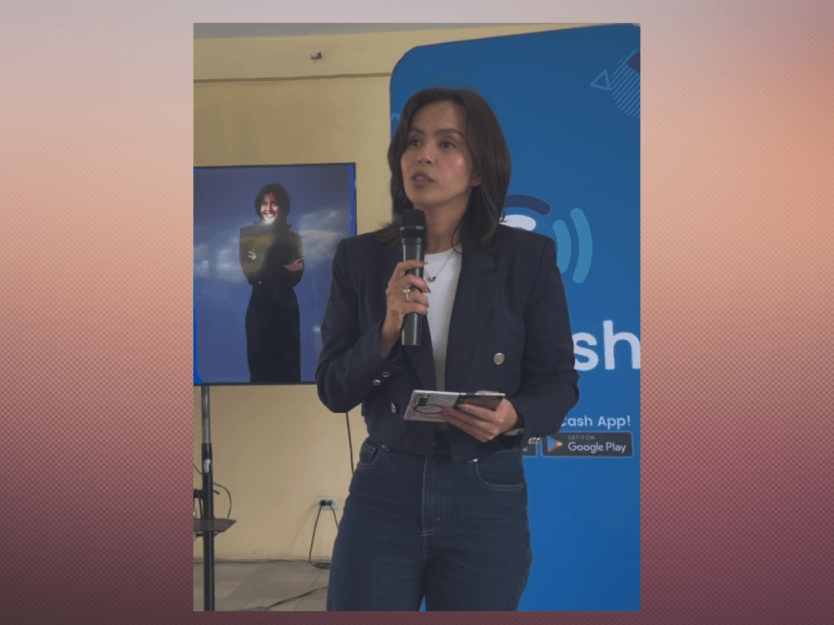 Michelle Fernandez, GCash head of corporate sustainability and communications, tells local media how GCash has become a part of the Filipinos&rsquo; lives.| Photo by Connie Fernandez-Brojan