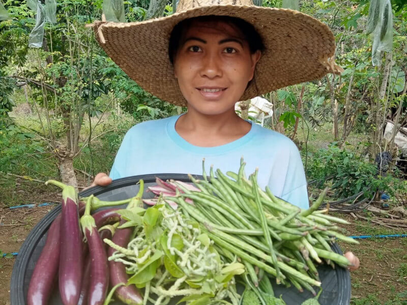 Female farmer-vlogger Maureen Ann Blancad show her harvest./ Contributed photo (Click on the photo to view the full image)