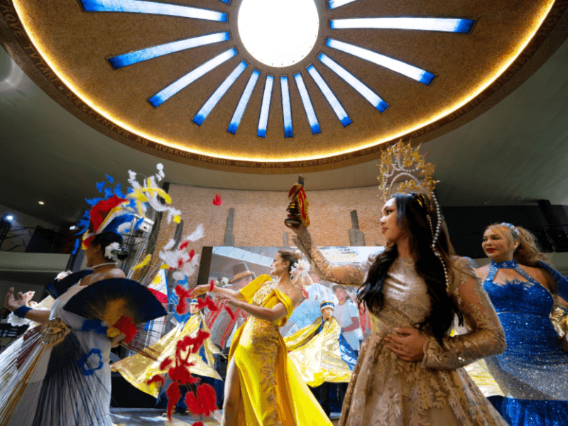 Performers showcase the Philippines' cultural diversity during the IP in Sustainable Tourism exhibition at the World Intellectual Property Organization (WIPO) headquarters in Geneva, featuring traditions inspired by the T'boli and Igorot peoples alongside Tinikling, Sinulog and Filipiniana fashion. | Contributed photo