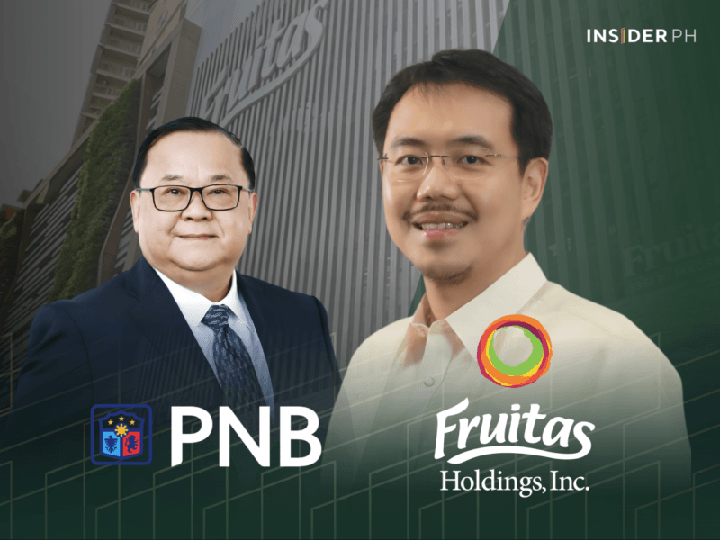 PNB president and CEO Edwin Bautista with Fruitas founder, president and CEO Lester Yu.&nbsp;