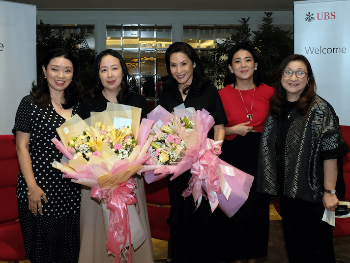 Key executives of UBS Philippines and the guestspeakers at UBS “Women Mean Business”dialogue session. (From left to right) Robby Go, country head, UBS Philippines; Maria Grace Uy, president & co-founder, Converge ICT Solutions Inc.; Ana Lorenzana De Ocampo, CEO & president, Wildflour Group; TV host and successful entrepreneur Maiki Oreta who moderated the event; and Kristen Quintos, executive director, UBS AG./Contributed photo