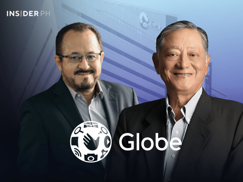 Incoming Globe director Alberto de Larrazabal (left) with Delfin Lazaro. 