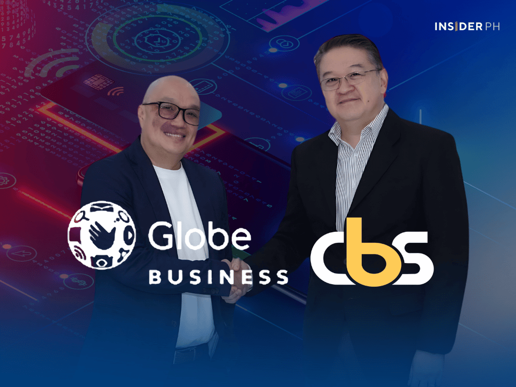 Globe Business vice president Glenn Estrella and Chinabank Savings president James Christian T. Dee