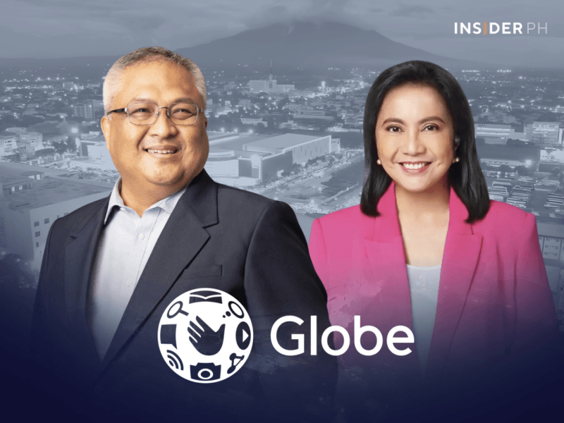 Globe president Carl Cruz with Naga City Mayor Leni Robredo&nbsp;