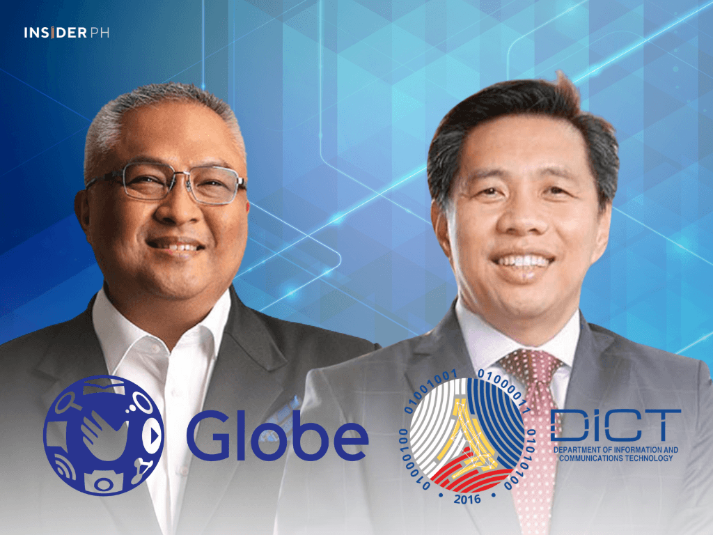 Globe president and CEO Carl Cruz ​and Information and Communications Technology Secretary Henry Aguda. | Contributed photo