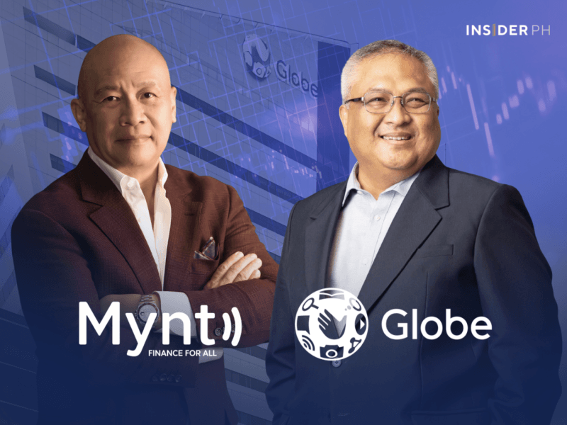 GCash and Mynt chair Ernest Cu with Globe Telecom president and CEO Carl Cruz.&nbsp;
