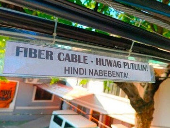 A warning posted by Globe in Quezon City./ Photo from Globe website