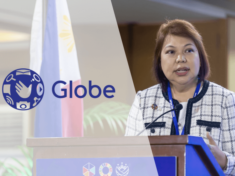 Globe’s chief sustainability and corporate communications officer, Yoly Crisanto, highlights the company’s disaster risk reduction strategy, combining innovative technologies, resilient infrastructure, and community-focused measures to ensure connectivity during disasters./ Contributed photo