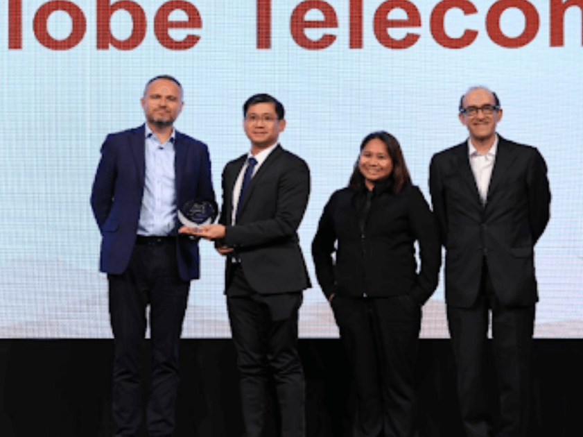 At the 5G Core Summit. (From left) Mark Oliver, vice president for consulting at Omdia, an Informa Tech company; Gerard Ortines, Globe vice president, core network planning and engineering; Vangie Lampa - Alvarez, Globe AVP, core network planning, and Roberto Kompany, principal analyst at Omdia./Contributed photo