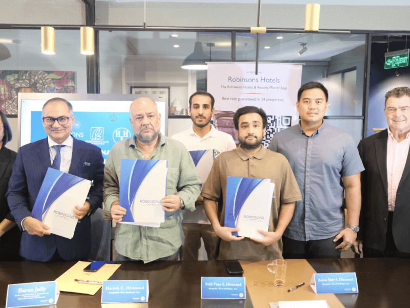 In photo during the recent MOA signing are (from left): RHR Director of Projects & Design Lourdes Lucido, RHR Senior Vice President and Business Unit General Manager Barun Jolly, HHI President Haresh Hiranand, HHI Director Seth Hiranand, HHI Director Shiv Hiranand, Mega Mykon Builders President Mike Millo and Director of G2Studio Ltd Graham Applin.