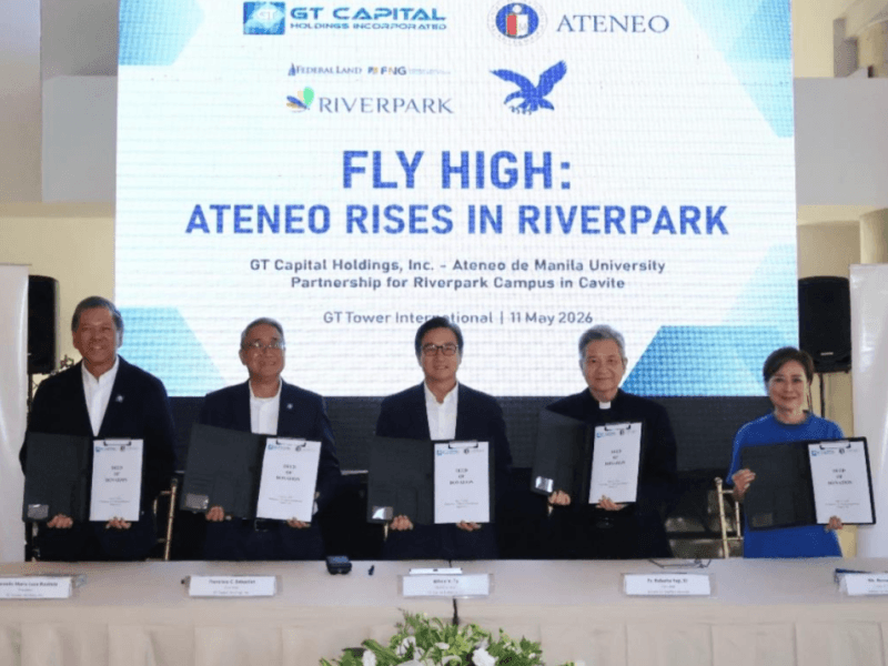 GT Capital Donates 15-hectare Land for New Ateneo de Manila Campus in Cavite &ndash; (from left to right) GT CapitalPresident Mr. Carmelo Maria Luza Bautista, GT Capital Chairman Mr. Francisco C. Sebastian, GT Capital ViceChairman Mr. Alfred V. Ty, Ateneo de Manila University President Fr. Roberto Yap, S.J., and Ateneo de ManilaUniversity Board of Trustees Chairperson Ms. Bernadine T. Siy