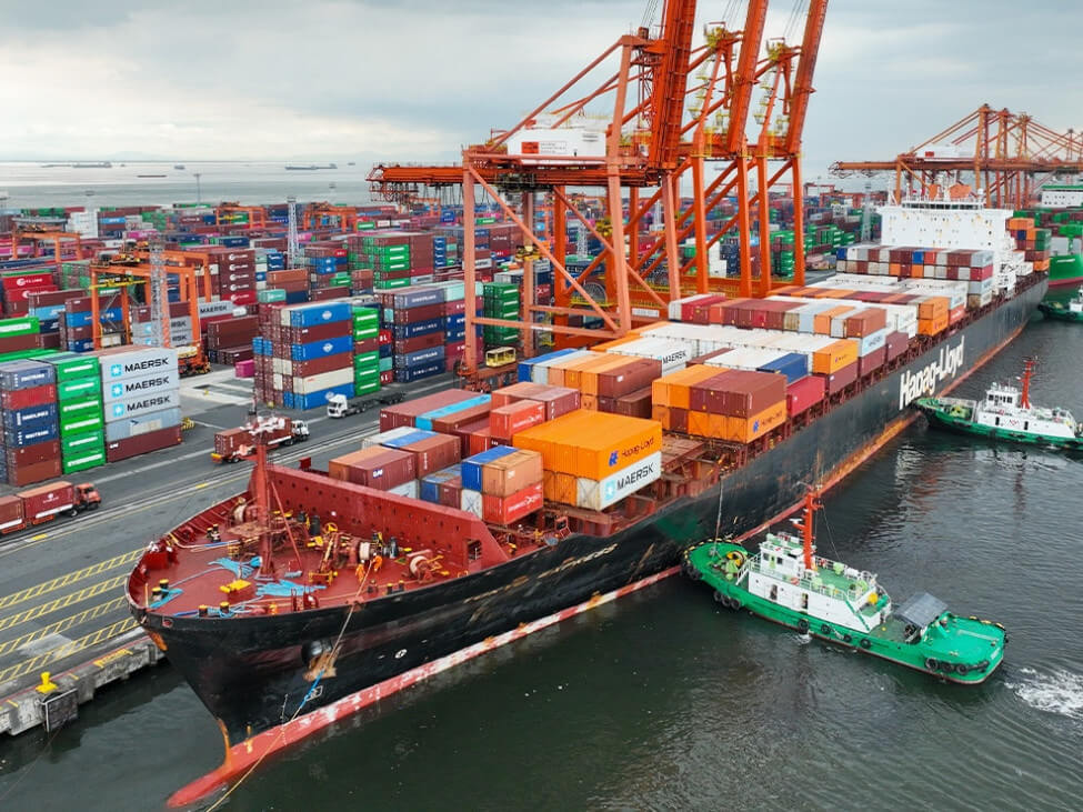 The Hapag-Lloyd vessel Tokyo Express at ICTSI's Manila International Container Terminal./Contributed photo