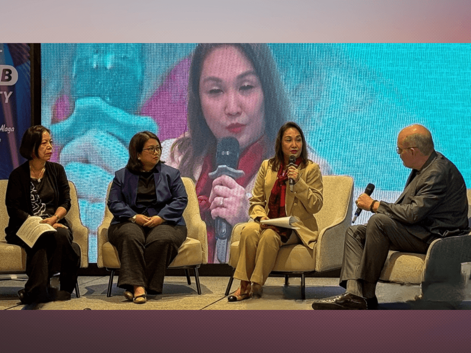 From left: Nelia Medina, Adviser and past board member of the Philippine Alliance of Patient Organizations; Kathlyn Rose Reyes, head of supplier quality management at Unilab; Maria Blanca Kim Lokin, president and CEO of the Philippine Pharma Procurement Inc.; and moderator Ben Kritz. | Contributed photo