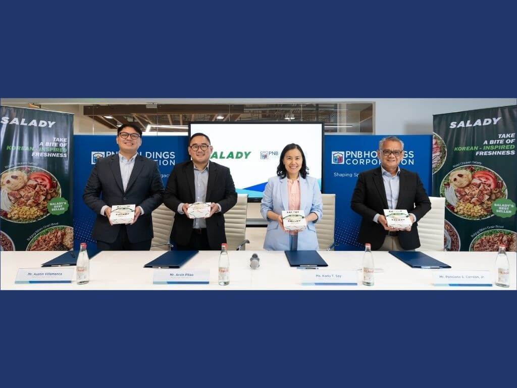 A fresh dining experience is set to open at PNB Makati Center as (from left) Palette Passion Inc., head of operations Austin Villamanca, president Arvin Pitao, PNB Holdings Corp. president Karlu T. Say, and PHC chief financial officer Ponciano S. Carreon Jr. formalized their partnership through a ceremonial lease signing on July 29, 2026. | Contributed photo