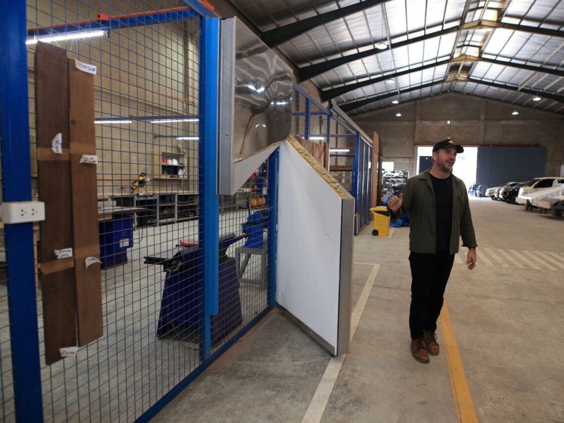 A look at a Hive Modular casita being constructed at the company&rsquo;s Silang factory with co-founder andCEO John Avrett. | Contributed photo