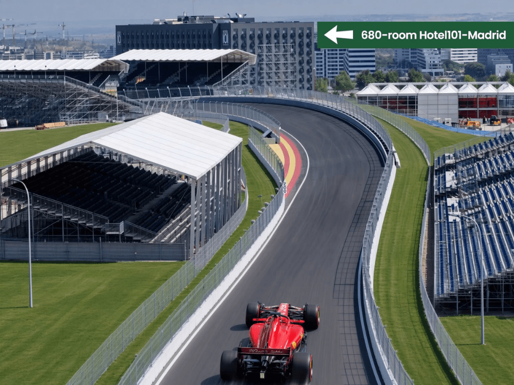 The location of Hotel101 Madrid, relative to the Formula 1 Madring race track./Contributed Photo